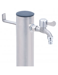 Colonna d'Acqua da Giardino 40 cm Acciaio Inox Rotonda