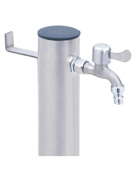 Colonna d'Acqua da Giardino 60 cm Acciaio Inox Rotonda