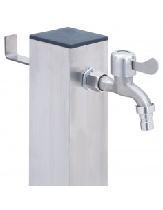 Colonna d'Acqua da Giardino 80 cm Acciaio Inox Quadrato