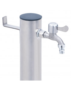 Colonna d'Acqua da Giardino 80 cm Acciaio Inox Rotonda