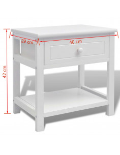 Comodini 2 pezzi Bianchi in Legno