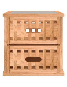 Comodini 2 pz 34x34x34 cm in Legno Massello di Noce
