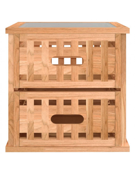 Comodini 2 pz 34x34x34 cm in Legno Massello di Noce