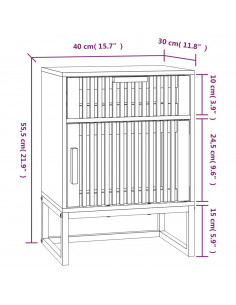Comodini 2 pz 40x30x55,5 cm Legno Multistrato e Ferro