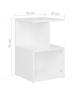 Comodini 2 pz Bianchi 35x35x55 cm in Legno Multistrato