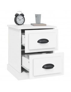 Comodini 2 pz Bianchi 39x39x47,5 cm in Legno Multistrato