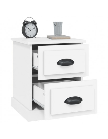 Comodini 2 pz Bianchi 39x39x47,5 cm in Legno Multistrato