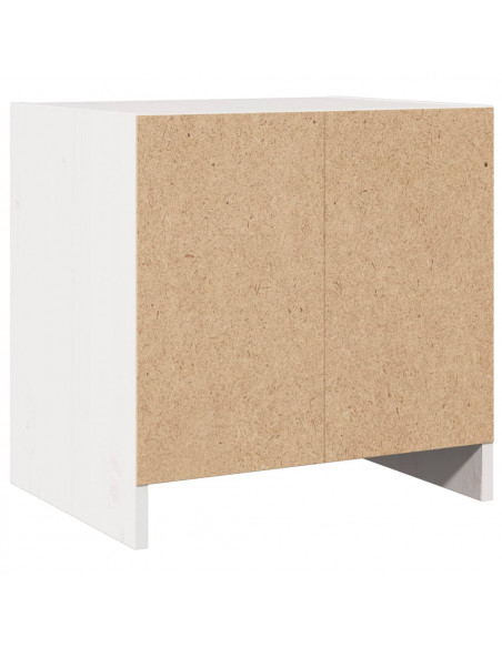 Comodini 2 pz Bianchi 40x30,5x40 cm in Legno Massello di Pino