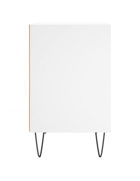 Comodini 2 pz Bianchi 40x30x50 cm in Legno Multistrato