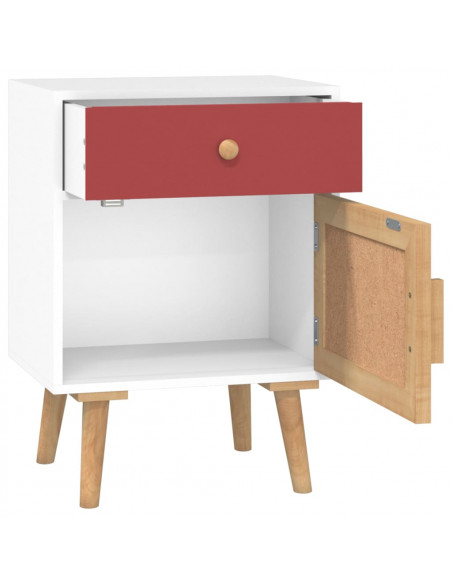 Comodini 2 pz Bianchi 40x30x55 cm in Legno Multistrato