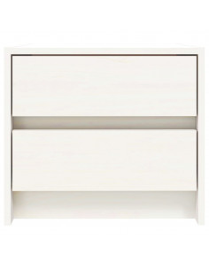 Comodini 2 pz Bianchi 40x31x35,5 cm in Legno Massello di Pino
