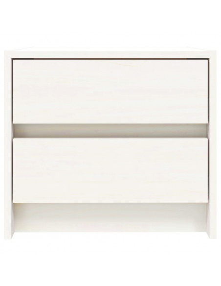 Comodini 2 pz Bianchi 40x31x35,5 cm in Legno Massello di Pino