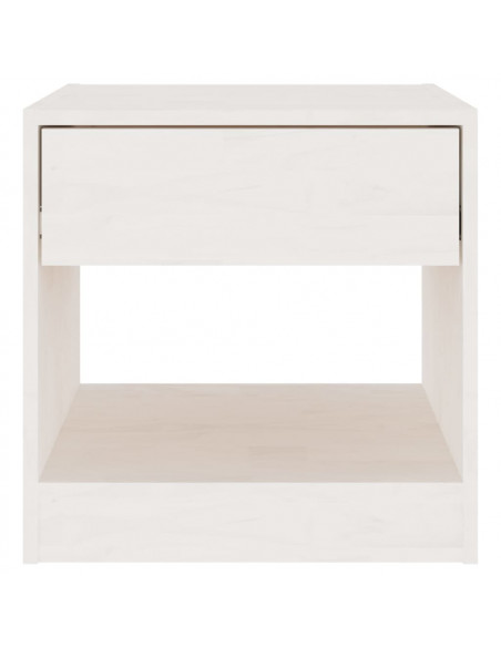 Comodini 2 pz Bianchi 40x31x40 cm in Legno Massello di Pino