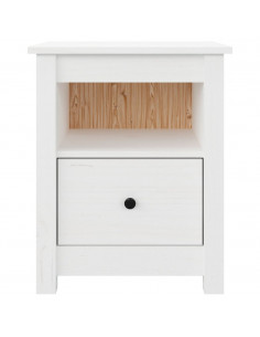 Comodini 2 pz Bianchi 40x35x49 cm in Legno Massello di Pino
