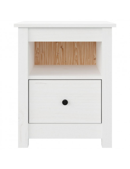 Comodini 2 pz Bianchi 40x35x49 cm in Legno Massello di Pino