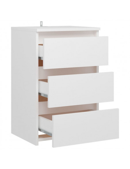 Comodini 2 pz Bianchi 40x35x62,5 cm in Legno Multistrato