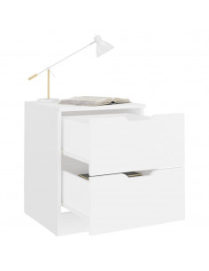 Comodini 2 pz Bianchi 40x40x50 cm in Legno Multistrato