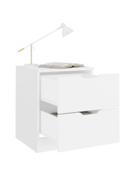 Comodini 2 pz Bianchi 40x40x50 cm in Legno Multistrato