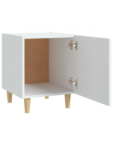 Comodini 2 pz Bianchi in Legno Multistrato