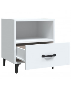 Comodini 2 pz Bianchi in Legno Multistrato