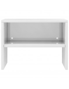 Comodini 2 pz Bianco Lucido 40x30x30 cm in Legno Multistrato