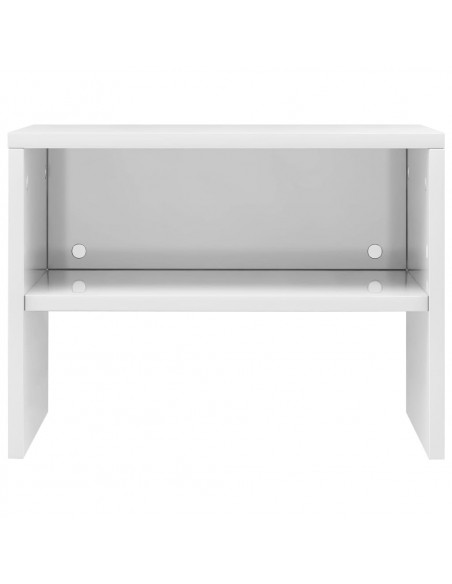 Comodini 2 pz Bianco Lucido 40x30x30 cm in Legno Multistrato