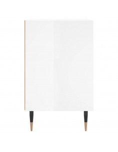Comodini 2 pz Bianco Lucido 40x30x50 cm in Legno Multistrato