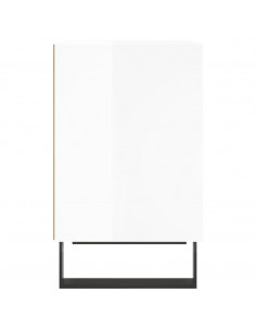 Comodini 2 pz Bianco Lucido 40x30x50 cm in Legno Multistrato