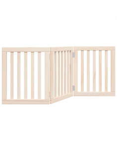 Cancello per Cani Pieghevole 3 Pannelli 150 cm Legno di Pioppo 2