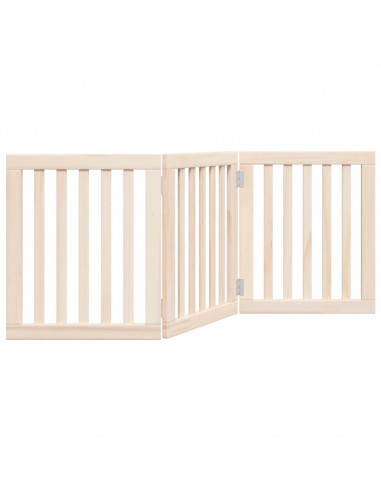 Cancello per Cani Pieghevole 3 Pannelli 150 cm Legno di Pioppo