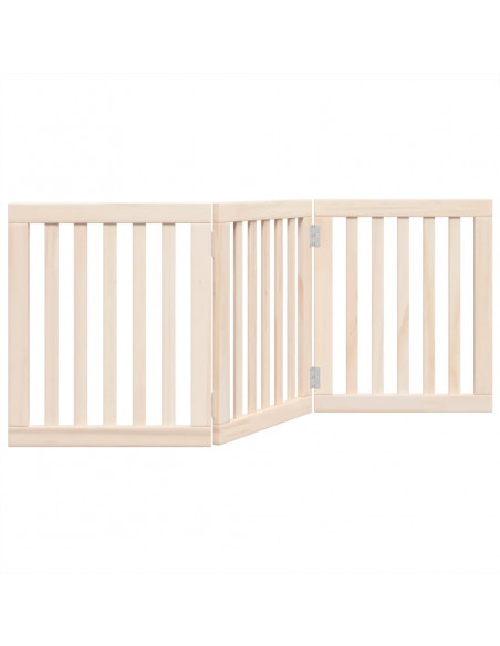 Cancello per Cani Pieghevole 3 Pannelli 150 cm Legno di Pioppo