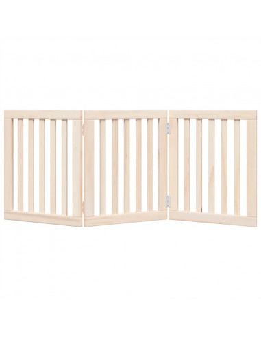 Cancello per Cani Pieghevole 3 Pannelli 150 cm Legno di Pioppo