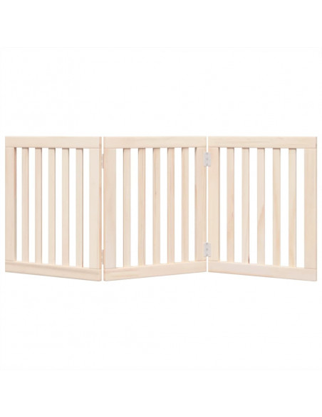 Cancello per Cani Pieghevole 3 Pannelli 150 cm Legno di Pioppo