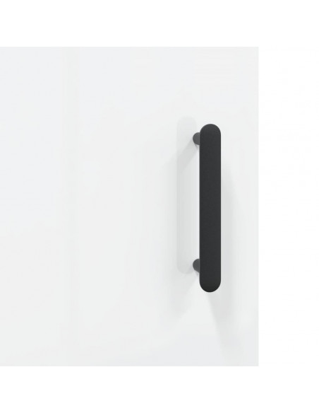 Comodini 2 pz Bianco Lucido 40x40x50 cm in Legno Multistrato