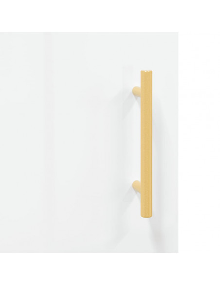 Comodini 2 pz Bianco Lucido 40x40x50 cm in Legno Multistrato