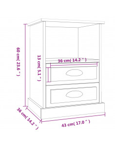 Comodini 2 pz Bianco Lucido 43x36x60 cm