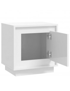 Comodini 2 pz Bianco Lucido 44x35x45 cm in Legno Multistrato