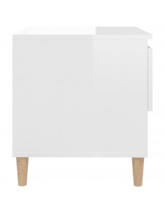 Comodini 2 pz Bianco Lucido 50x46x50 cm in Legno Multistrato