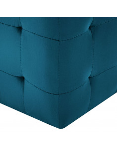 Comodini 2 pz Blu 30x30x30 cm in Tessuto Vellutato