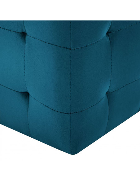 Comodini 2 pz Blu 30x30x30 cm in Tessuto Vellutato