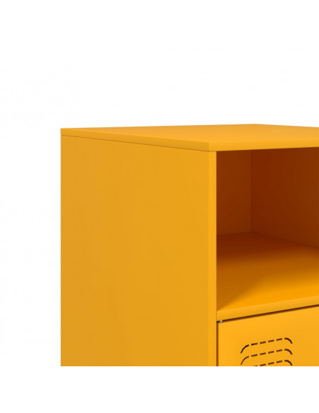 Comodini 2 pz Giallo Senape 34,5x39x62 cm in Acciaio