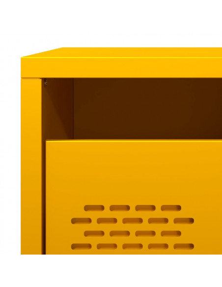 Comodini 2 pz Giallo Senape 35x39x43,5 cm in Acciaio
