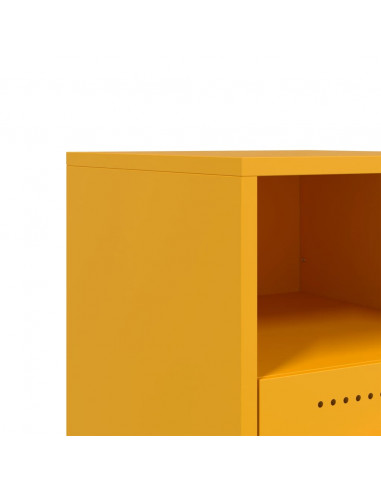 Comodini 2 pz Giallo Senape 36x39x43,5 cm in Acciaio