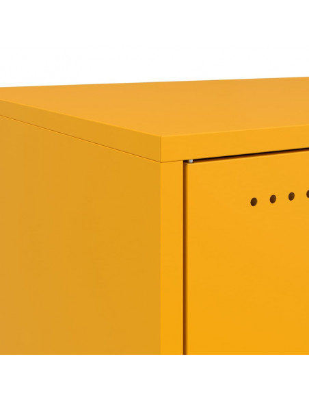 Comodini 2 pz Giallo Senape 36x39x43,5 cm in Acciaio