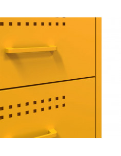 Comodini 2 pz Giallo Senape 36x39x50,5 cm in Acciaio