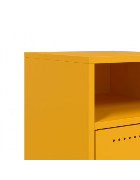 Comodini 2 pz Giallo Senape 36x39x59 cm in Acciaio