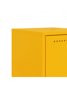 Comodini 2 pz Giallo Senape 36x39x60,5 cm in Acciaio