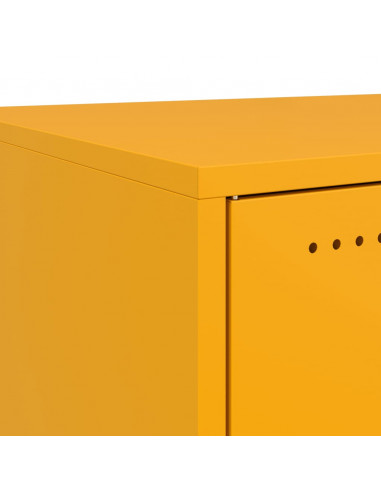 Comodini 2 pz Giallo Senape 36x39x78 cm in Acciaio