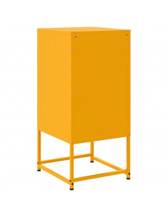 Comodini 2 pz Giallo Senape 36x39x78 cm in Acciaio