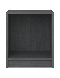 Comodini 2 pz Grigi 35,5x33,5x41,5 cm in Legno Massello di Pino